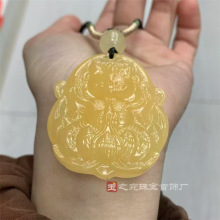 厂家批发天然阿富汗玉九尾狐吊坠桔子玉黄玉九尾狐藕粉玉挂件