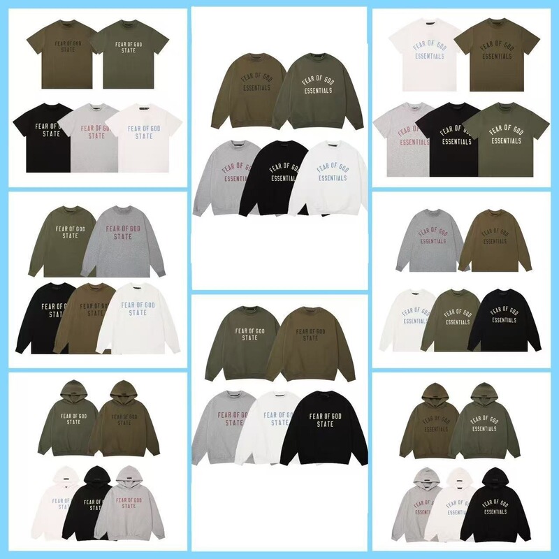 Spring/Summer New FOG Double-Line Letter Print Round Neck Pullover Short Sleeve Unisex Fleece Hoodie Spring/Summer New FOG Double-Line Letter Print Round Neck Pullover Short Sleeve Unisex Fleece Hoodie