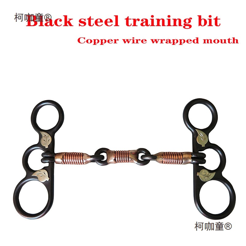 西部牛仔西式马刺 黑色马嚼子 马嘴绕丝 表面镶银亮片麦太保