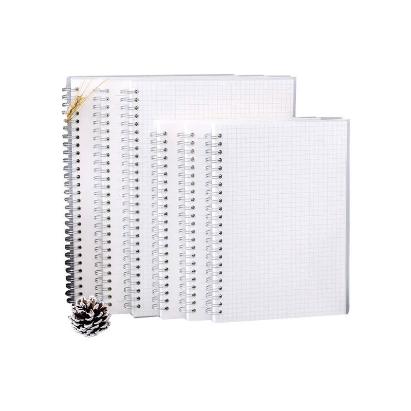 Spiral Notebook, Transparent PP Cover, A6/A5/B5 Tear-Off Sheets, Lined/Squared/Blank