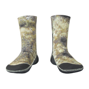 3mm Diving Socks for Men, Swimming Thermal Deep Diving and River Tracing Shoes, Women's Long Beach Socks and Shoes, Cold-Proof Camouflage Freediving