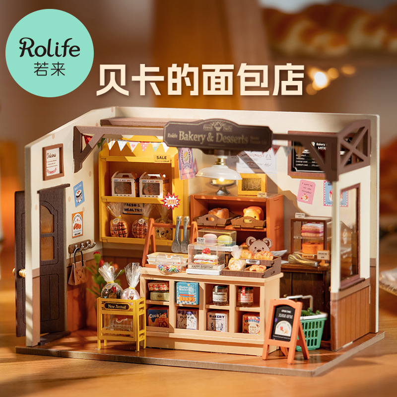 Cabaña rolife DIY, modelo hecho a mano, casa pequeña, escena en miniatura, bloques de construcción, juguetes