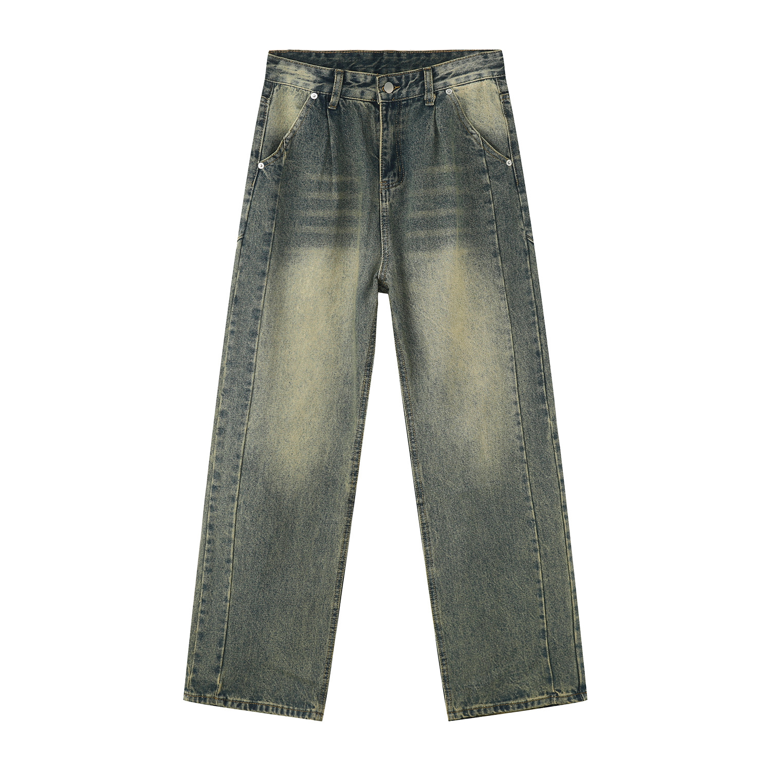 Mtlclothes ropa de Hombre | 2023 otoño americano nicho vintage washed High Street drapeado jeans Loose moda