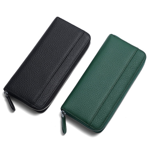 Japanese Style Genuine Leather Men's and Women's Wallet RFID Anti-Magnetic Anti-Theft Credit Card Slot Money Clip Long Handbag Cowhide Coin Purse 