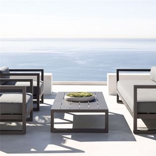 Outdoor aluminum alloy leisure sofa sun protection waterproof Villa courtyard garden sun room outdoor sofa tea table combination