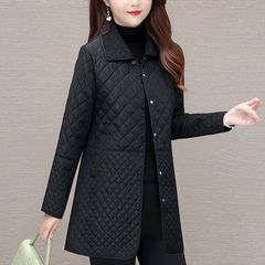 中长款棉衣外套女2025新款秋冬大码宽松显瘦妈妈秋装小棉袄夹棉服