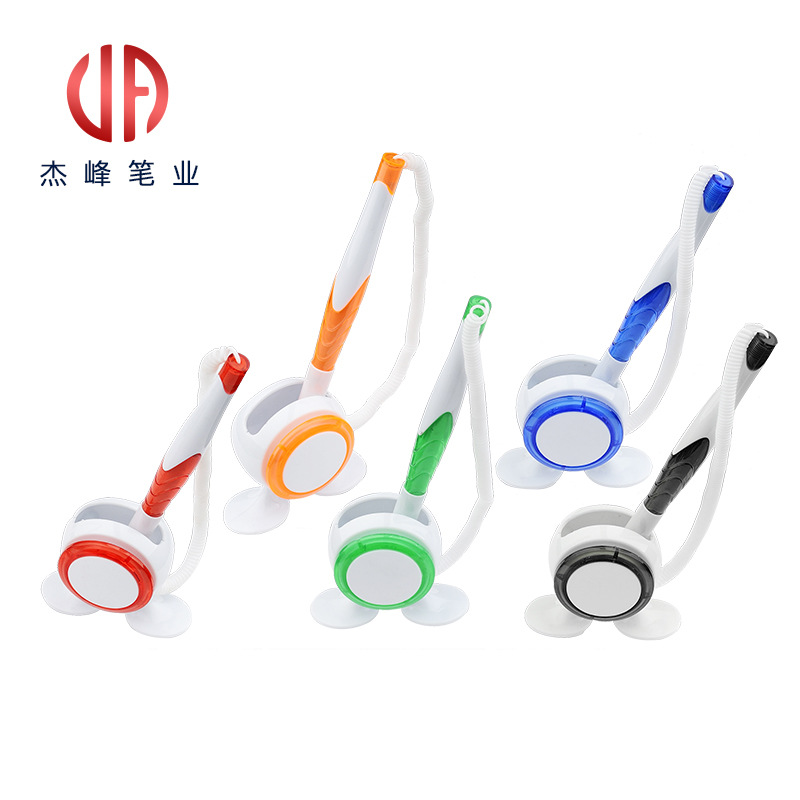 Vertical Round Base Two-Leg Support Fixed Stickable Signature Pen Anti-Lost Counter Sticky Table Pen Advertising Gift Pen Table