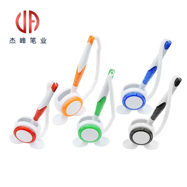 Vertical Round Base Two-Leg Support Fixed Stickable Signature Pen Anti-Lost Counter Sticky Table Pen Advertising Gift Pen Table