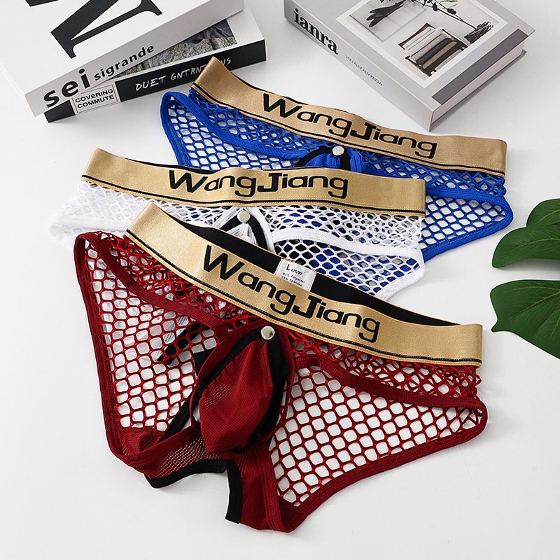 Calzoncillos masculinos Wow con espalda y entrepierna abiertas, cómodos, transpirables, sexys, con malla grande y diseño hueco, fabricante de calzoncillos para hombre.