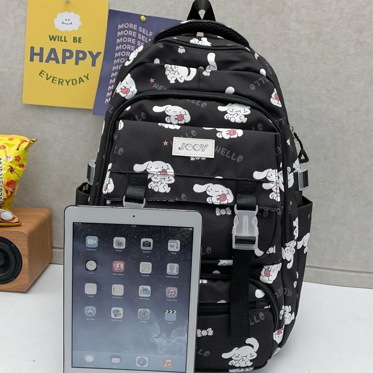 Japón lindos perros de orejas grandes inns corazón de niña impresión de dibujos animados de gran capacidad suave niña escolar mochila de hombro