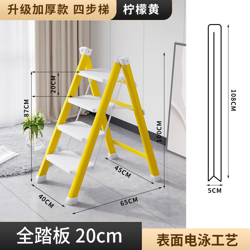 Escalera en espiga móvil multifuncional Escalera telescópica Escalera de cuatro pasos Escalera interior Escalera plegable doméstica Acero grueso