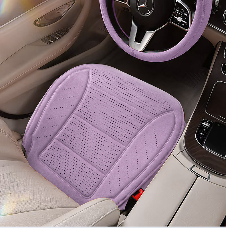 Car Seat Cushion for All Seasons Rams Latex Suede Base Fully Surrounded Perforated Breathable Saddle Cushion