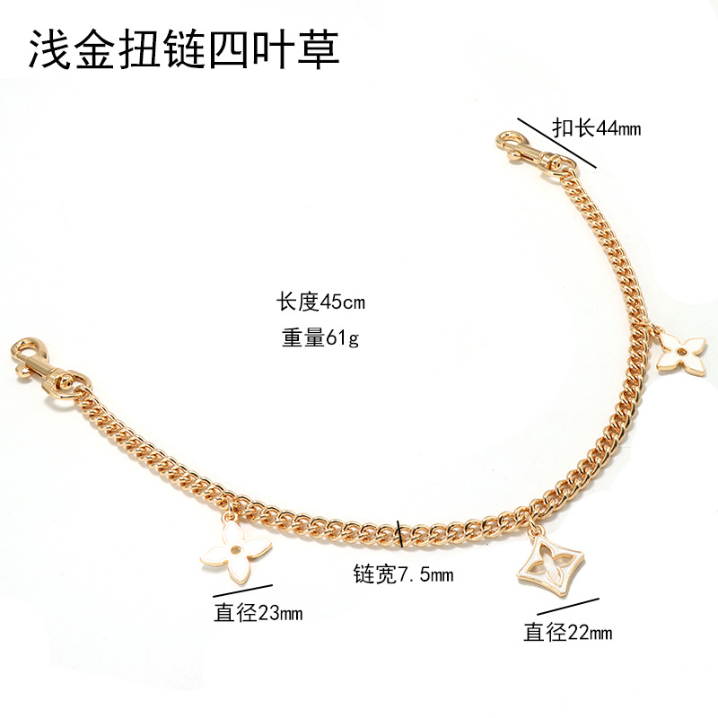 Cadena de Extensión de Metal para Bolso con Colgante de Camelia