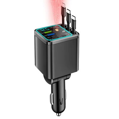 fast charging five-in-one cigarette lighter, Mobil şarj cihazları - m14-starry-sky-ceiling-three-type-c-retractable-cables-qc30-super-fast-charging-pd-super-fast-charging-minimum-order-1000-units-delivery-in-20-days