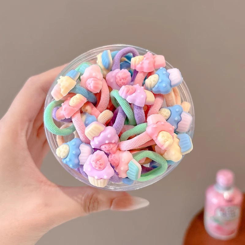 Niñas de dibujos animados coloridos correa de goma no lesionar cabello de cabello de niñas cabello de cabello de cabello lindo cabello de cola de caballo tocado