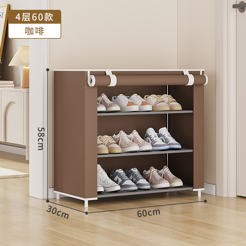 Estante de zapatos simple multicapa de ahorro de espacio económico a prueba de polvo doméstico almacenamiento de zapatos gabinete interior simple en la puerta del dormitorio