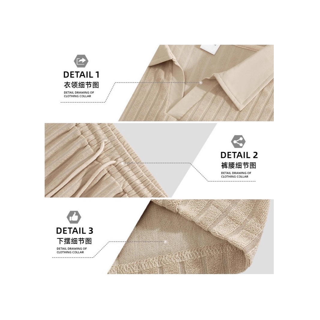 Nuevo transfronterizo de Europa y Estados Unidos para hombres verano nuevo tipo de piel transpirable tela jacquard rectas con solapa juego deportivo casual