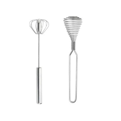 Drop shipping stainless steel manual egg beater household semi-automatic handheld milk foaming spring stirring baking tool