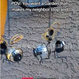 太阳能蜜蜂铁艺挂灯 花园动物造型灯 Solar Bee Hanging Light