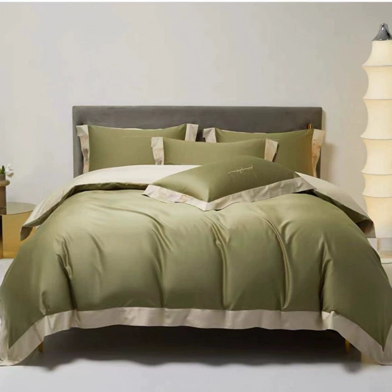 Q4Phappylove red four-piece wedding bedding set 100S wedding simple wedding