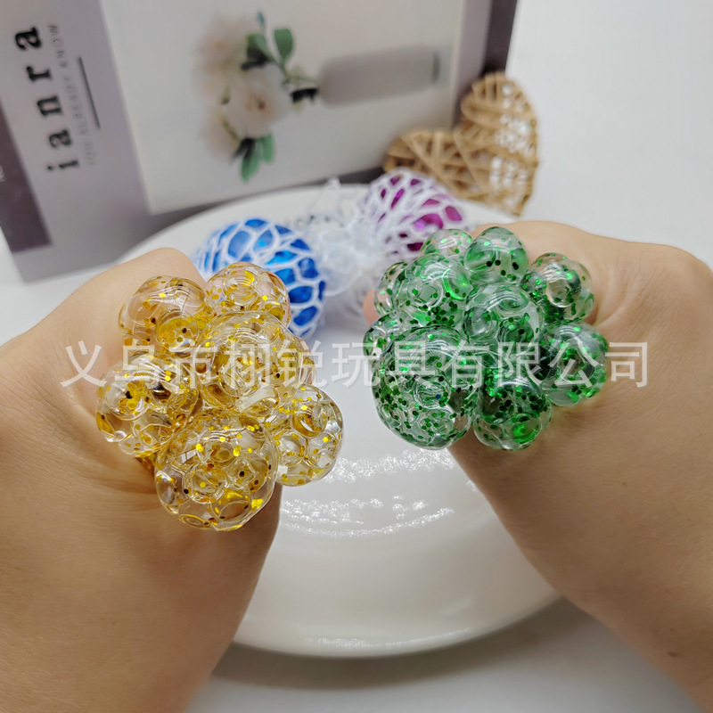 5.0金粉のブドウのボールの創意の解凍のおもちゃは1元の店の2元の店の珍しいおもちゃの商品の供給源の卸売りをつまみます。|undefined