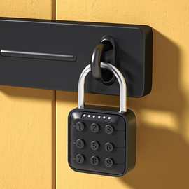 智能密码锁户外防水防锈挂锁电子指纹挂锁大门家用防盗柜子锁头