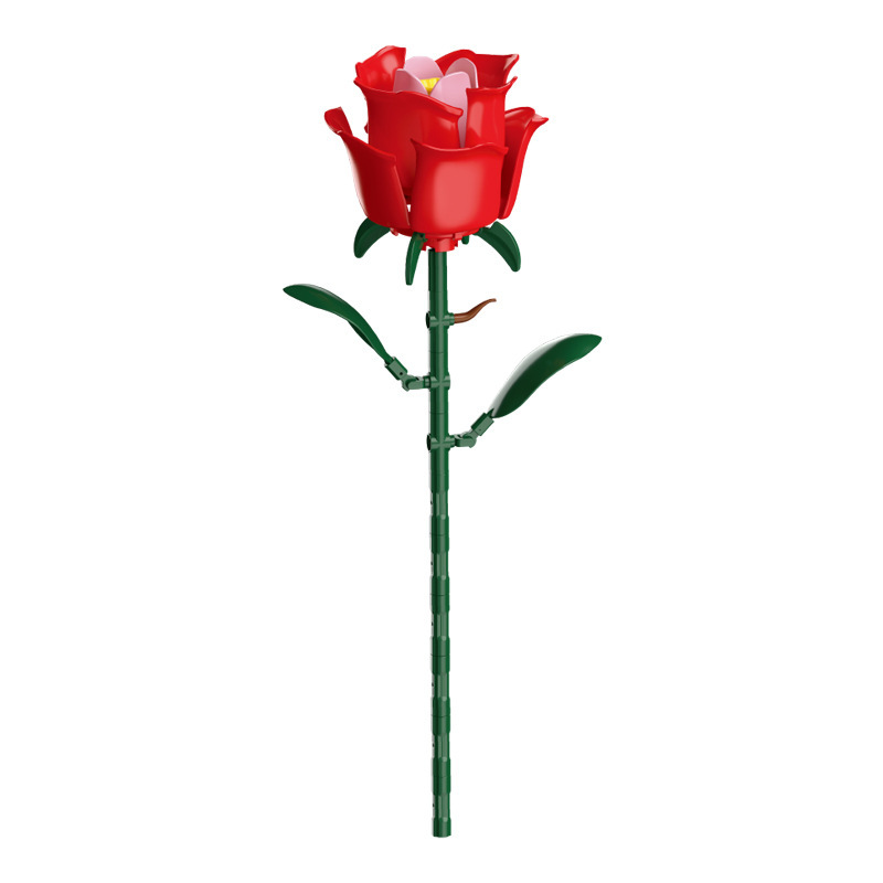 钻马积木花永生花束抱抱桶仿真花小颗粒积木DIY玩具七夕女生礼物|undefined