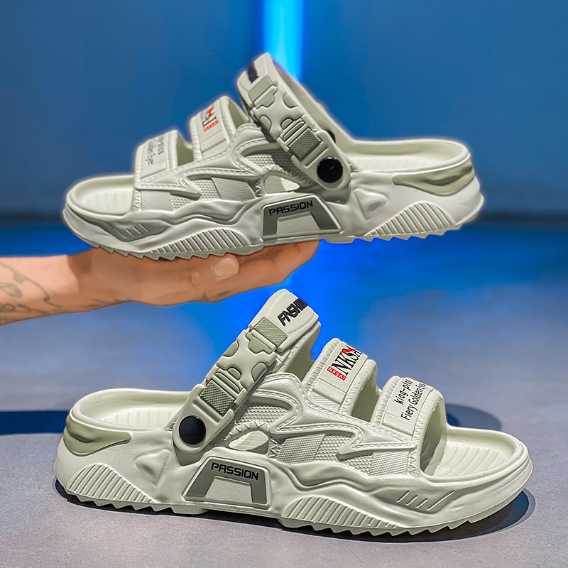 top Quality Men's Thick-Soled Slippers For Summer Wear, Trendy And Odor-Resistant, New Style One-Strap Outdoor Non-Slip Sports Beach_voghion.com