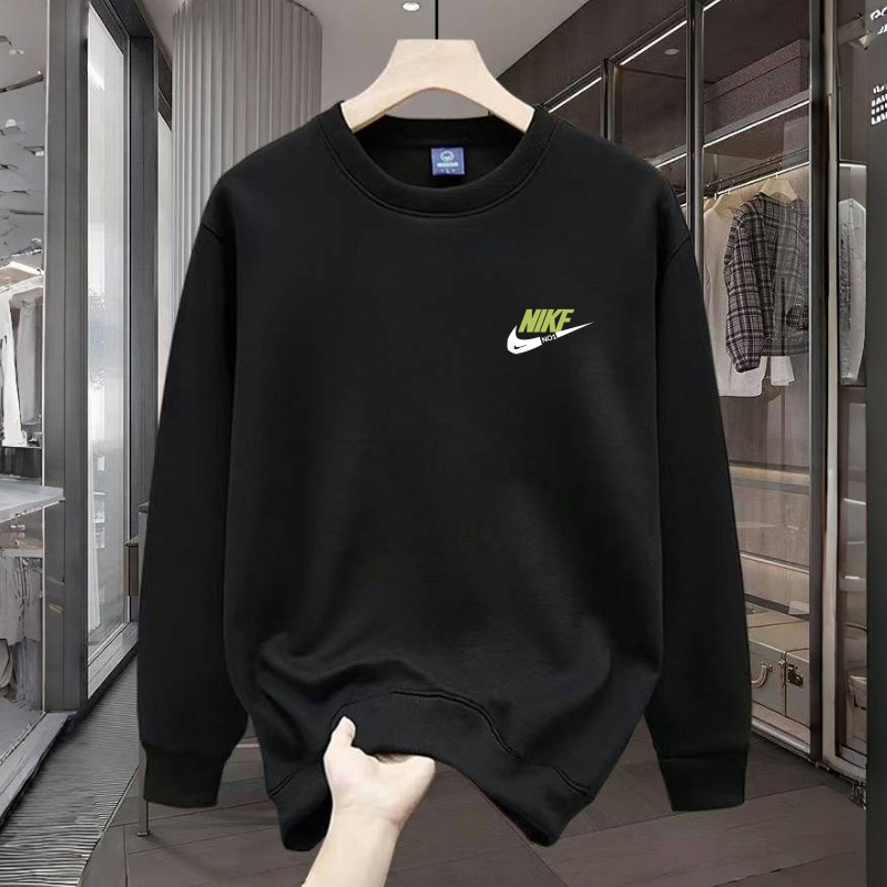 Men's Casual Trendy Brand Sweatshirt, Round Neck, Fleece-Lined, Thickened, New Autumn and Winter Loose Long-Sleeve Pullover Jacket Men's Casual Trendy Brand Sweatshirt, Round Neck, Fleece-Lined, Thickened, New Autumn and Winter Loose Long-Sleeve Pullover Jacket