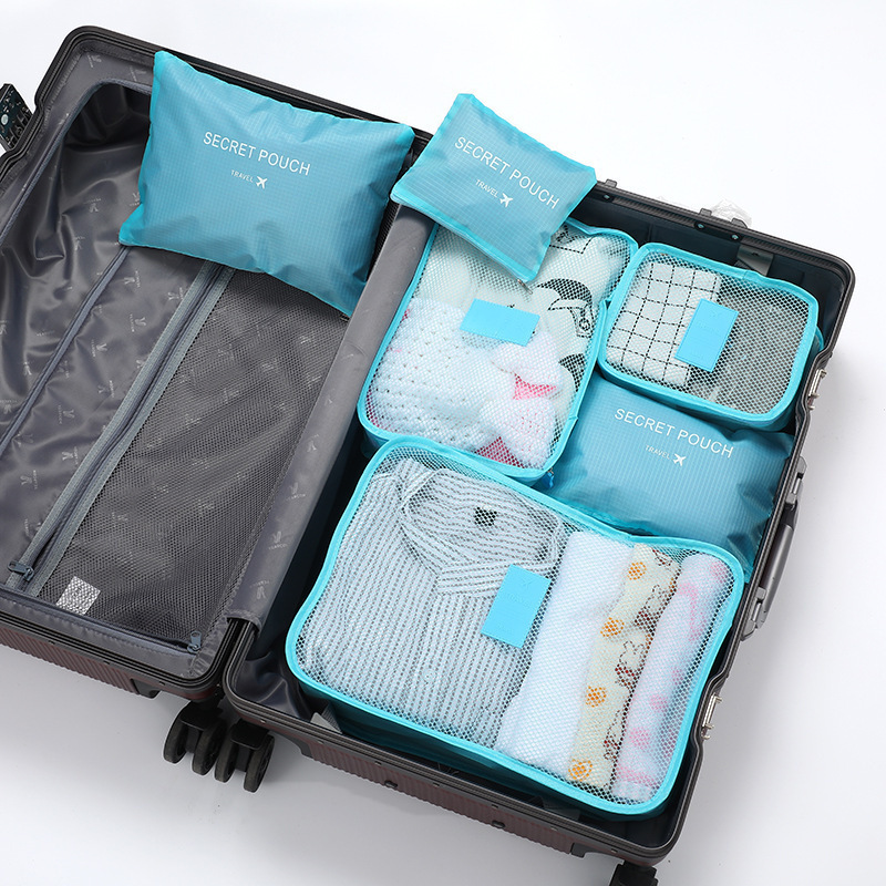 Viaje de negocios maleta de viaje bolsa de almacenamiento conjunto pequeño conjunto de ropa de seis piezas zapatos de acabado de bolsa de acabado