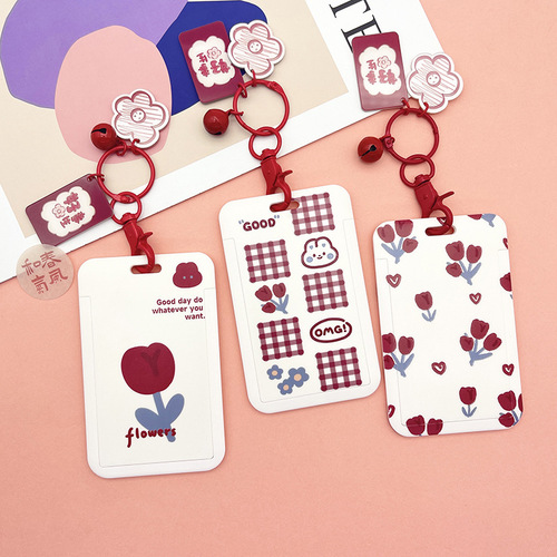 Foreign Trade Wholesale Vitality Card Set Little Rabbit Little Red Flower Student ID Pack Factory Brand Work ID Set Bus Proximity Card