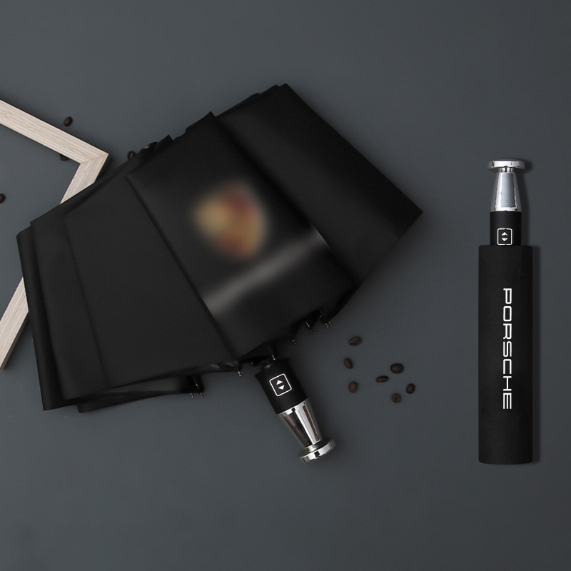 Paraguas Rolls-Royce con 10 varillas, plegado automático, revestimiento negro para protección solar, paraguas Mercedes, paraguas con logotipo de coche de tienda 4S.