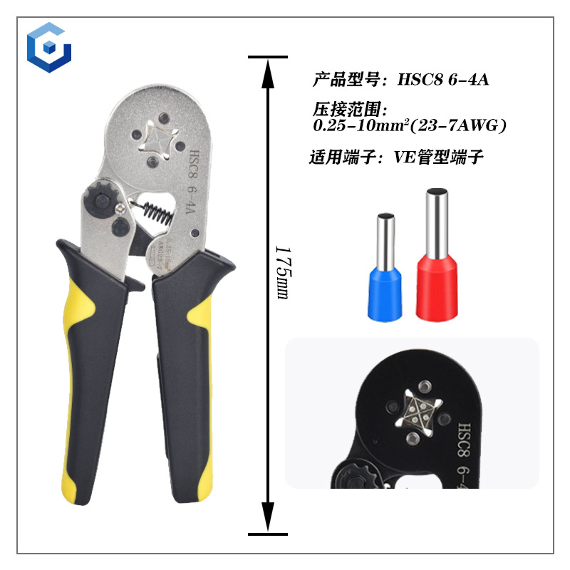 HSC8 6-4A (mango negro y amarillo) galvanoplastia