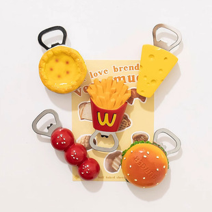Hamburger Cheese Sugar gourd Creative Fun Bottle Opener Refrigerator Sticker Caps Opener Bottle Opener