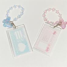 ins透明亚克力卡套蝴蝶钥匙扣学生证件卡公交卡可感应卡片保护套