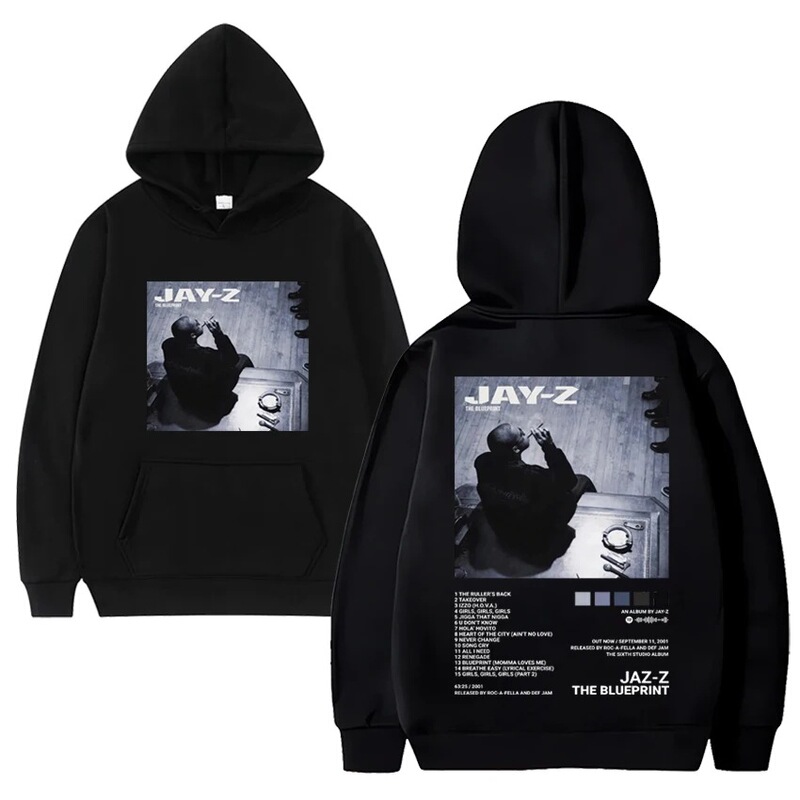 Album Print Hoodie Unisex Autumn and Winter Hip-Hop Retro Streetwear Oversized Wool Loose Fit