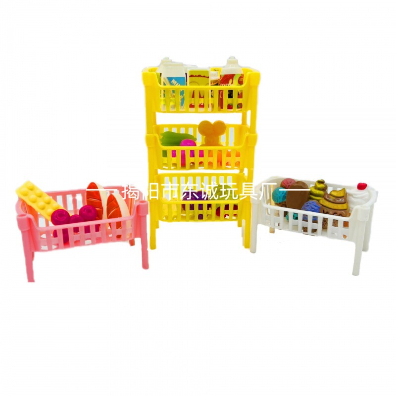 Micro Diy Plastic Storage Rack Children's Home Toy Bathroom Kitchen Vegetable Fruit Beverage Storage Rack Wholesale