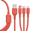 Apple, silica gel charging cable, mobile phone, three in one, Android