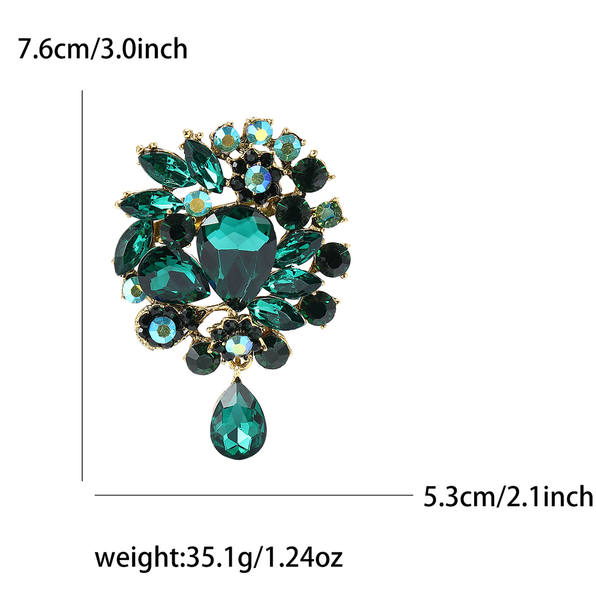 Vintage Damenbrosche Mit Perlen Kristall Und Emaille Blumen Design_voghion.com