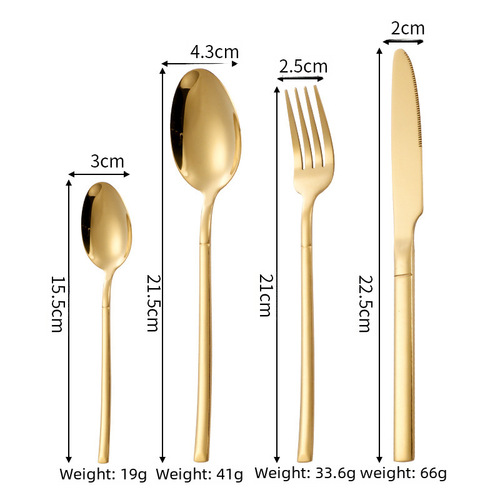 Cross-border stainless steel tableware knife fork spoon European knight creative Western dinner steak knife fork dessert spoon set of four