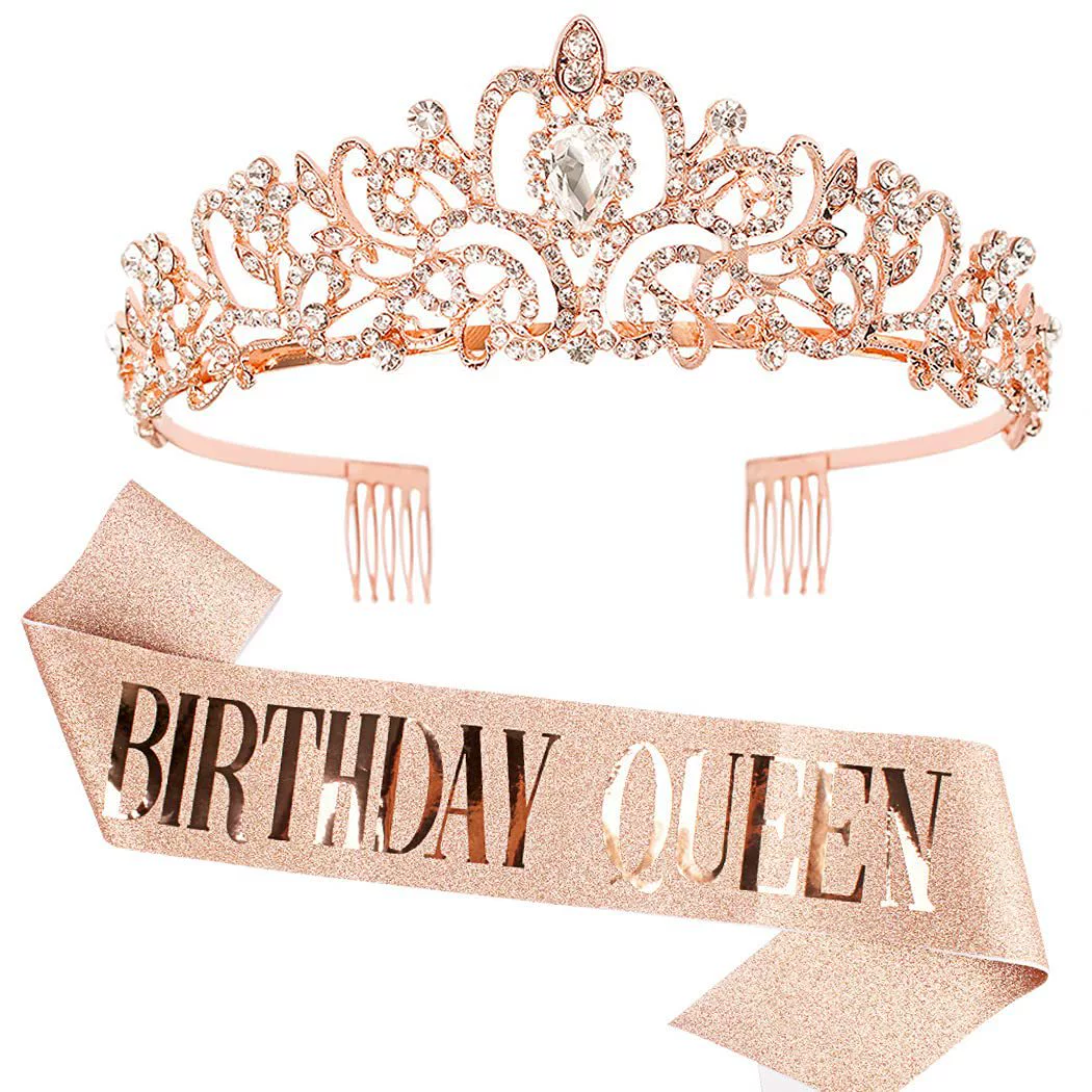 Европейско-американский набор на день рождения: наплечная лента-корона BIRTHDAY QUEEN/GIRL, праздничный набор