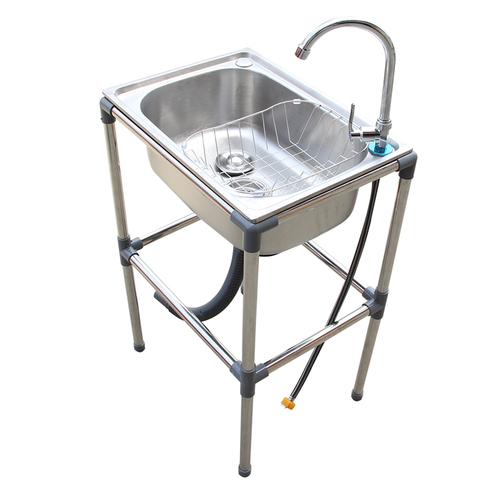 G3YN Thickened Single-Bowl Kitchen Sink with Stand, Large Single-Bowl Dishwashing Sink, Deep Washing Basin