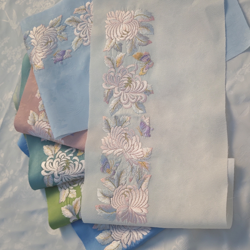 Wholesale machine-embroidered imitation Suzhou embroidery, DIY accessories, cuff and hem trims, Chinese-style new Chinese Hanfu, butterfly motif, silk thread Wholesale machine-embroidered imitation Suzhou embroidery, DIY accessories, cuff and hem trims, Chinese-style new Chinese Hanfu, butterfly motif, silk thread