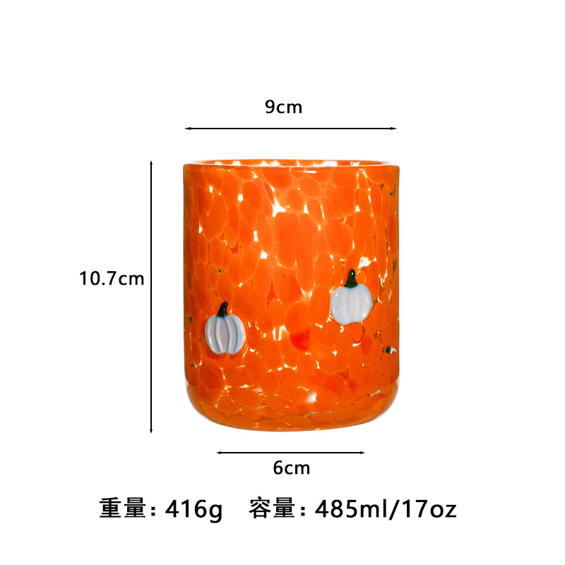 Tazas de vidrio de color hechas a mano, tazas de adhesión en caliente, tazas de cera gruesas, tazas de cristal abiertas, tazas al por mayor