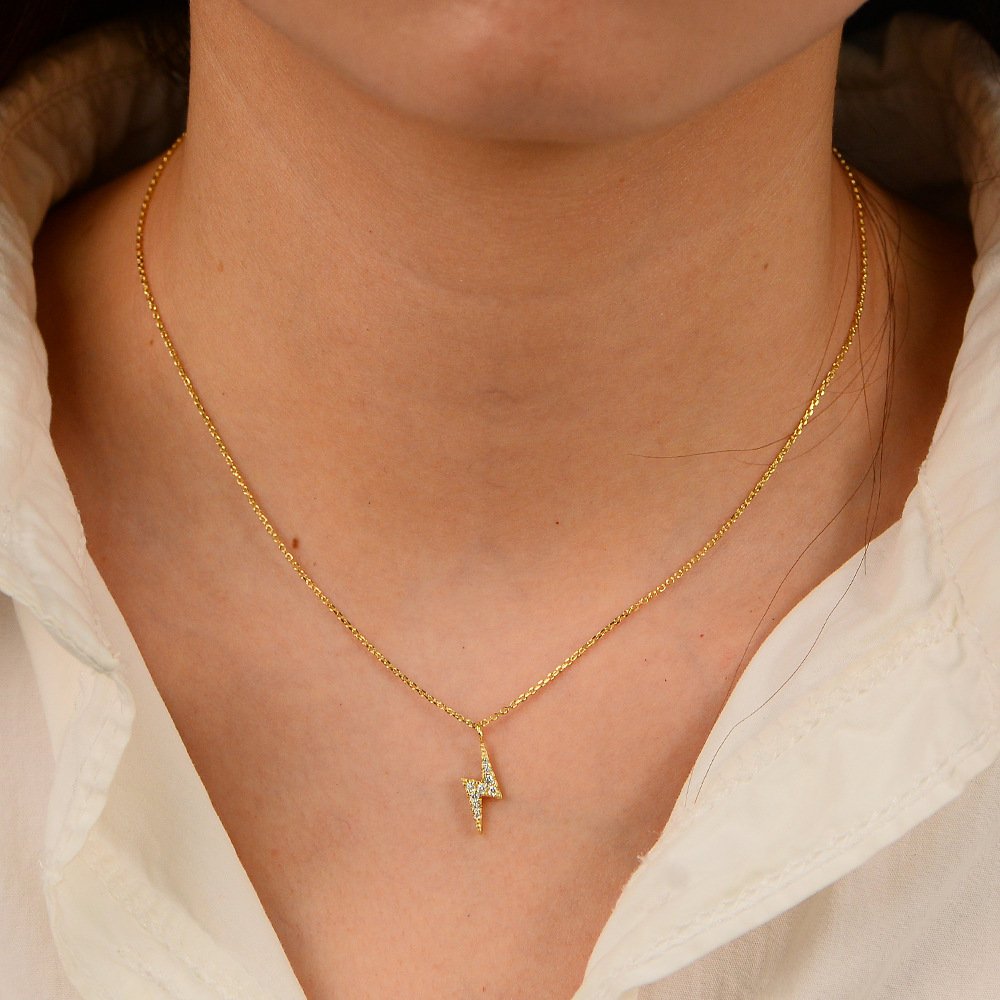 S925 joyería de plata esterlina diamante collar relámpago nicho femenino versátil diseño minimalista cadena clavícula joyería de cadena de plata personalizada