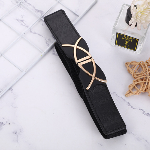 Factory Special Sale New Fashion Women Stretch Wide Waist Closed Collar Down Jackets Sweaters Dresses Elastic Decorative Belts