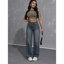 I 10967 Women's High Waist Wide Leg Jeans ����ֱͲţ�п�