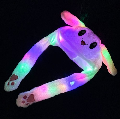 Glowing Rabbit Hat Same Style Rabbit Ear Hat, Internet Celebrity Same Style, Pincers Ears Move Airbag Hat
