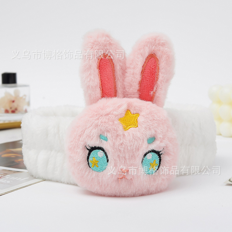2023 nuevo estilo banda de pelo dibujos animados lindo conejito pelo banda chica corazón cara lavado maquillaje máscara adecuado