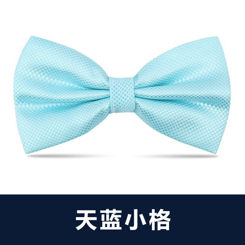 ↬↬↬하늘색 작은 격자 무늬 나비 넥타이 ↦=>=>=>